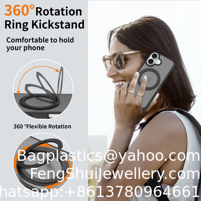 Good price Customized Apple 17 Mobile Phone Case With Stand 360 Rotation IPhone16pro Magnetic Anti-Fingerprint Skin-Feel Mobile Phone Case online