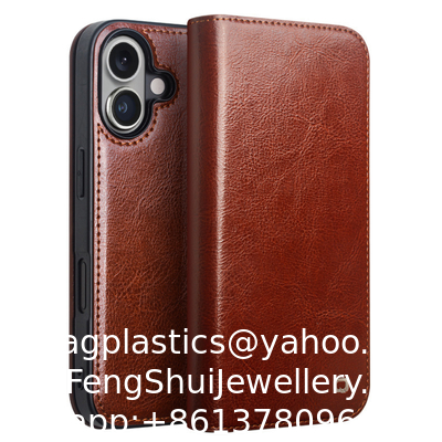 Good price Suitable For IPhone16epromax Mobile Phone Case Genuine Leather Apple Flip Cover Stand Full Cover Protective Cover Card online