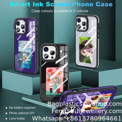 Bon prix Coque de téléphone portable iPhone 16 en métal magnétique, coque de téléphone portable iPhone 17, affichage couleur DIY miroir, adapté pour Apple, coque de protection pour téléphone portable, écran NFC, écran encre. en ligne