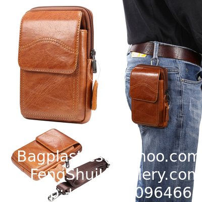 Good price Multifunctional Flip Cover For IPhone 17, Top-Grain Cowhide Zipper Protective Case, Shoulder Strap Waist Bag, Note10 online